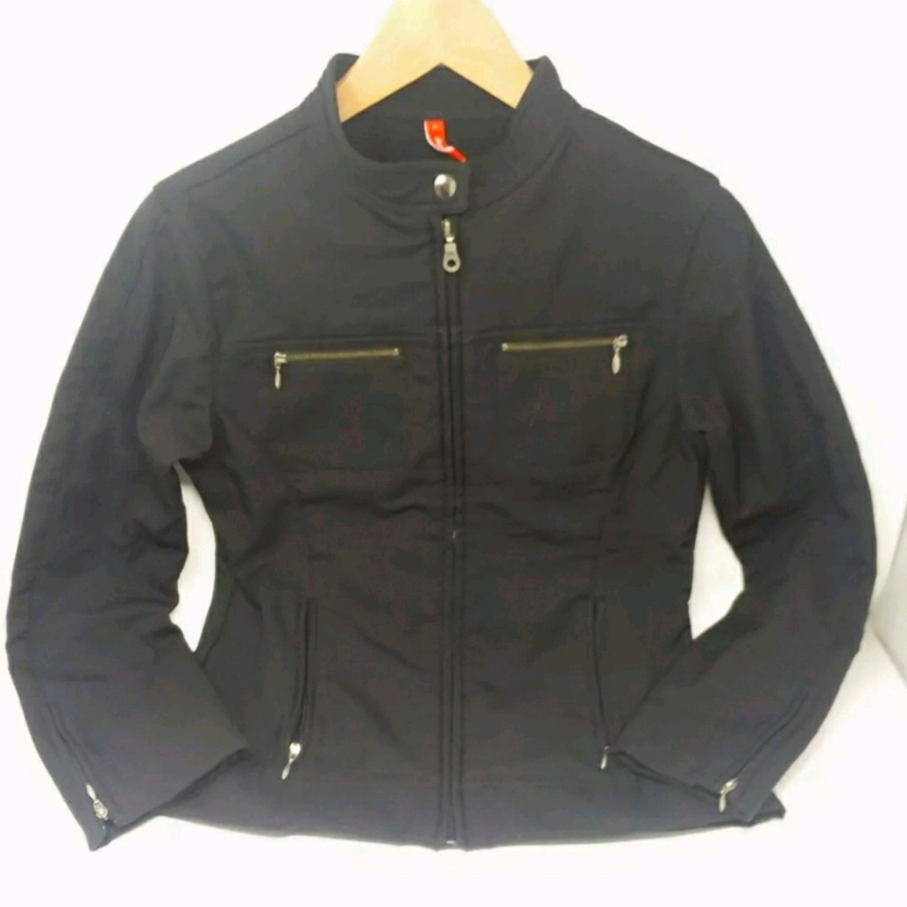 Women's Hanna Andersson Black Zip Up Jacket Size 4
